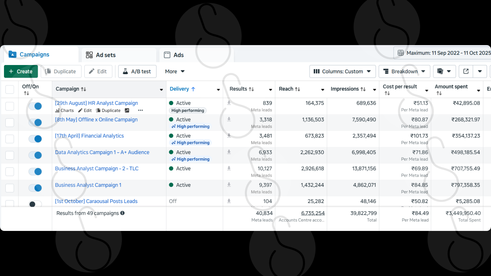Paid Ads Portfolio result screenshot